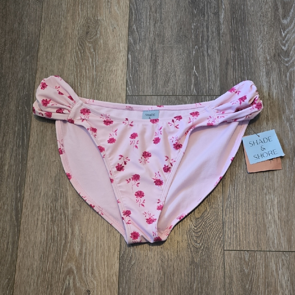 Shade & Shore Women's Large (12-14) Low Rise High Leg Swim Suit Bikini Bottoms